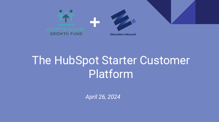 HubSpot Starter Customer Platform for Education