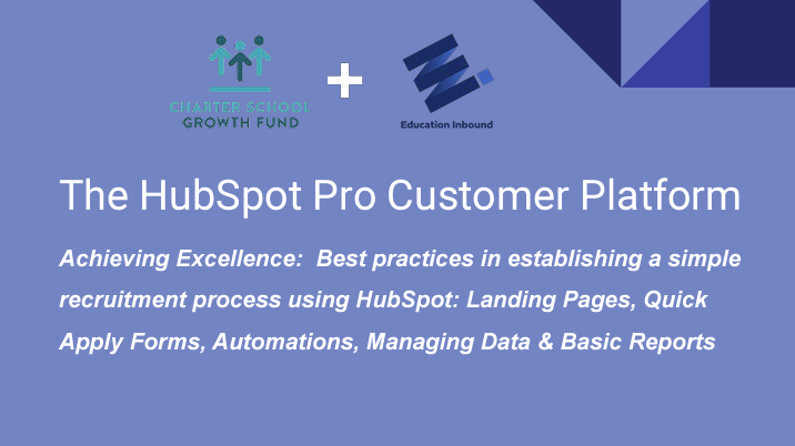 HubSpot Pro Customer Platform for Education